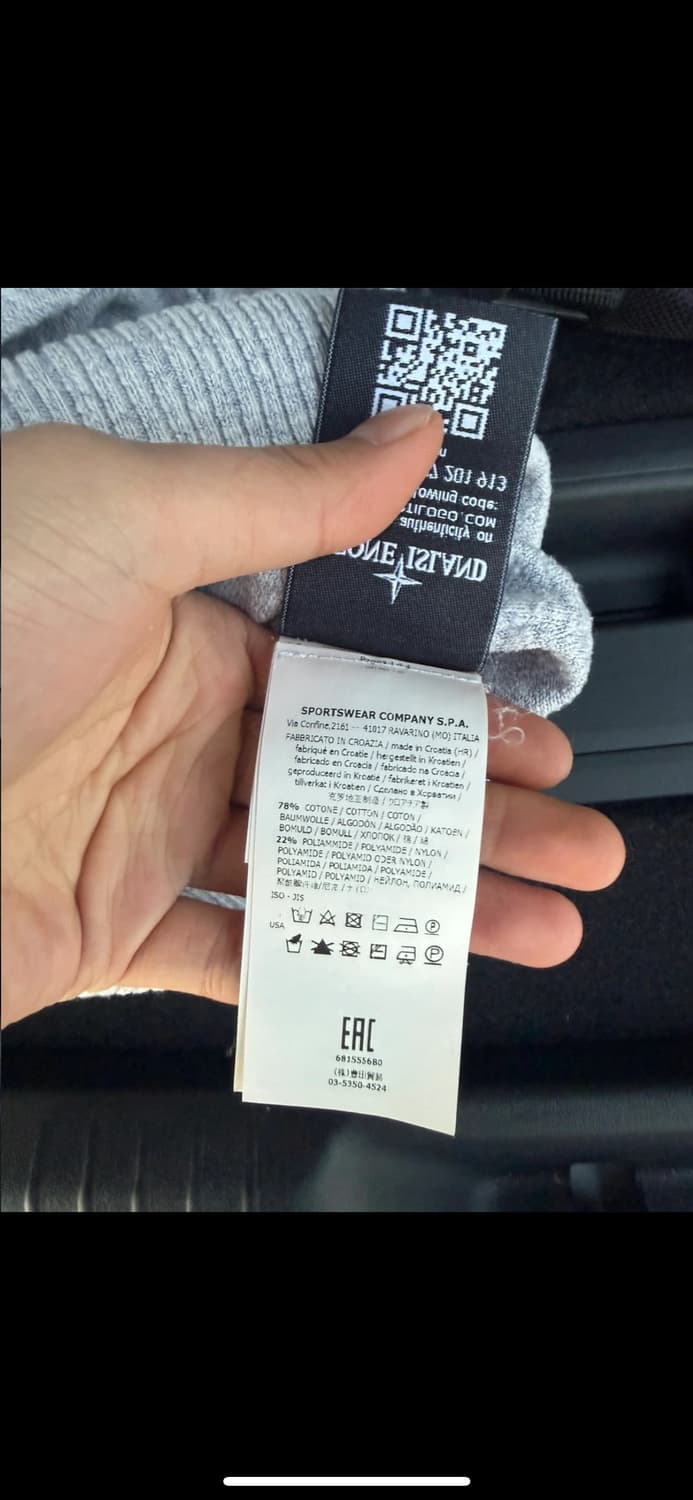 정품 급처 스톤아일랜드 와펜 로고 니트 그레이 M 상품이미지6