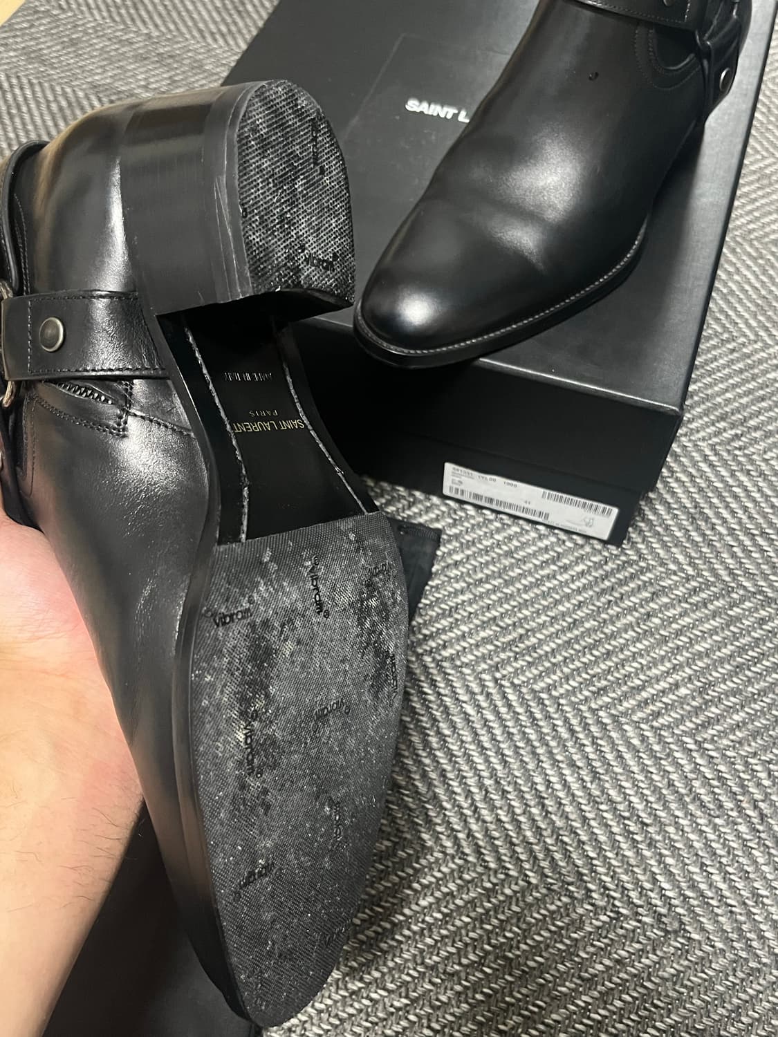 SAINT LAURENT 생로랑 와이어트 하네스 레더 앵클 부츠 41 상품이미지7