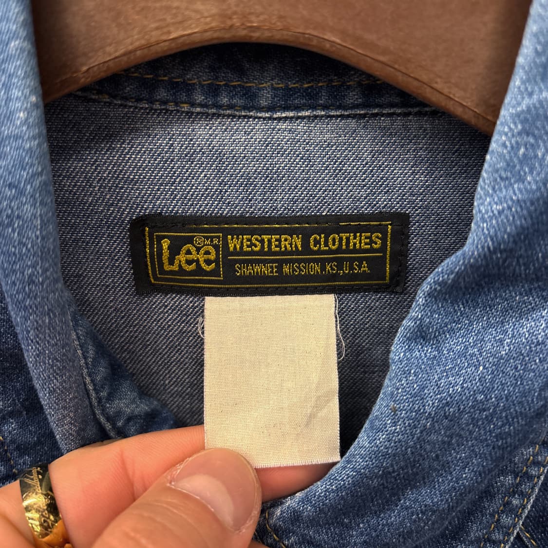 90s 리 웨스턴 요크 펄스냅 워크포켓 데님셔츠 N1204 상품이미지7