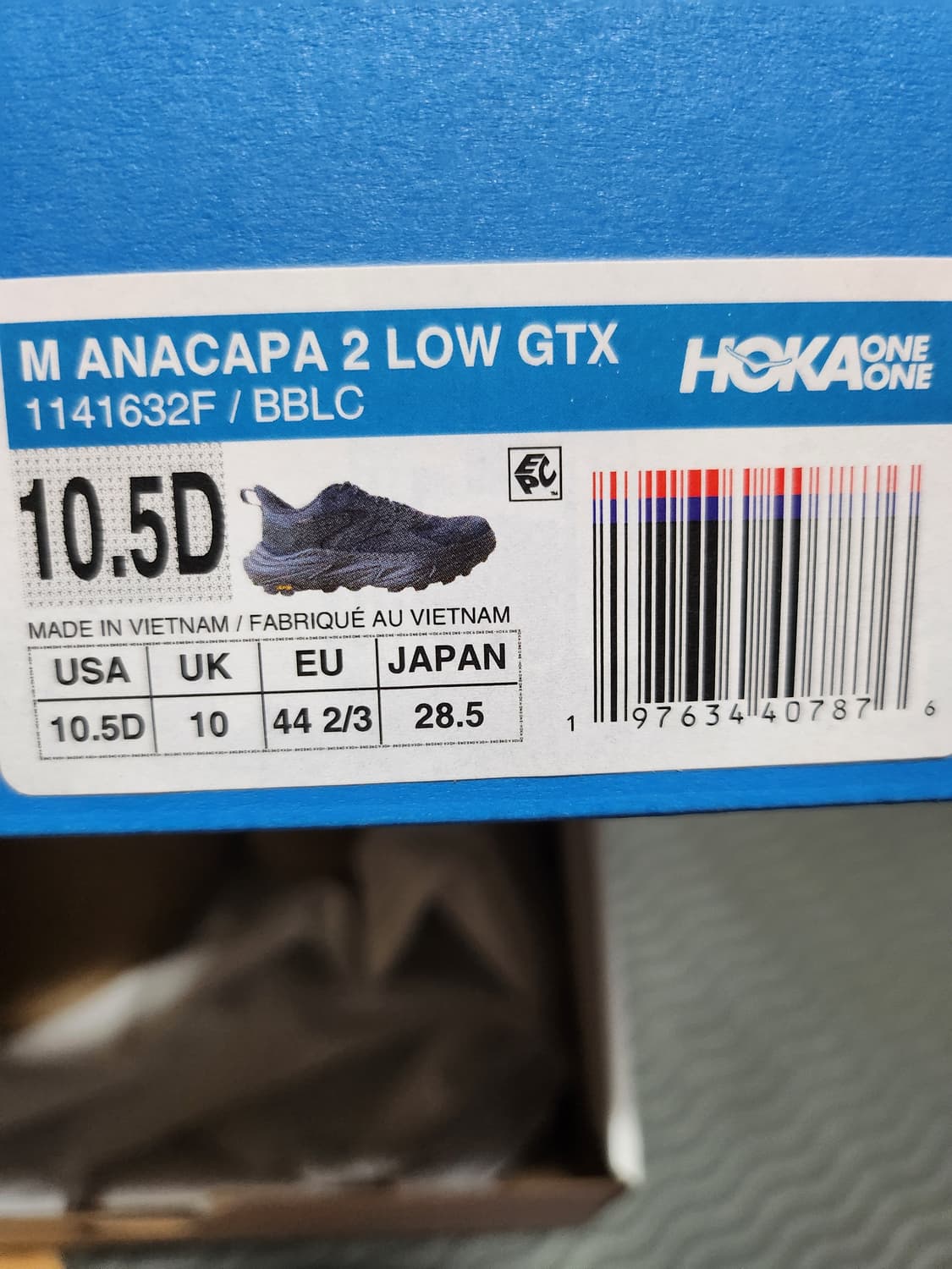 [285] 호카 아나카파2 로우 gtx 블랙 1회착 상품이미지4