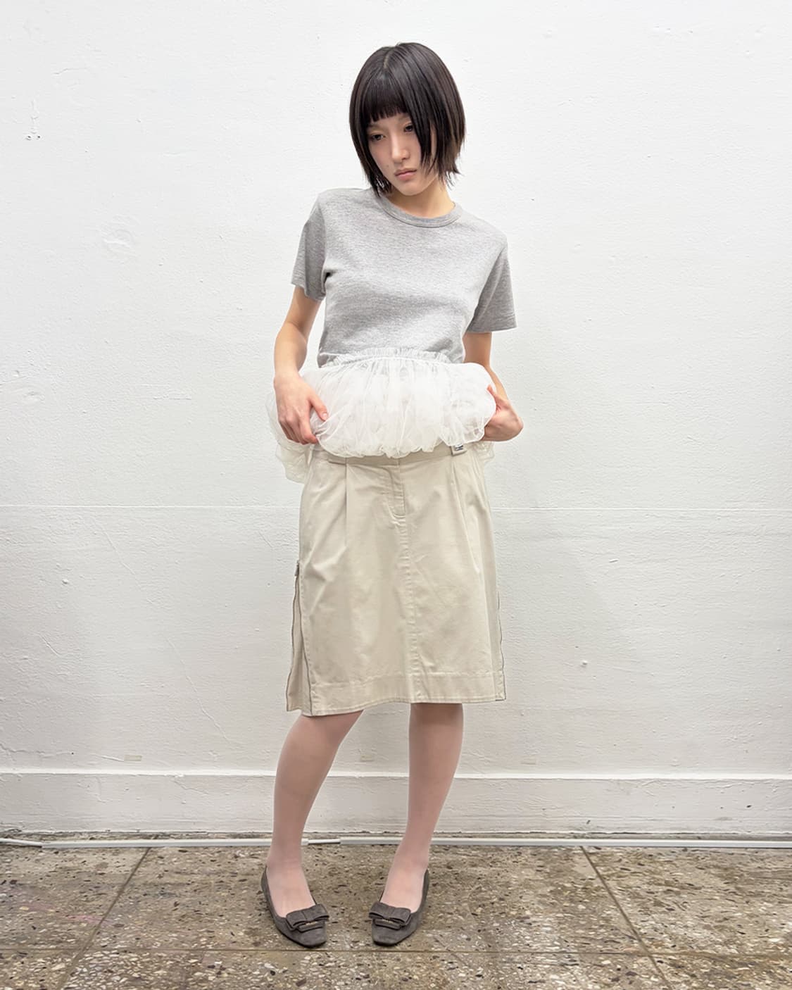 꼼데가르송 걸 튤 트리밍 티셔츠 상품이미지5