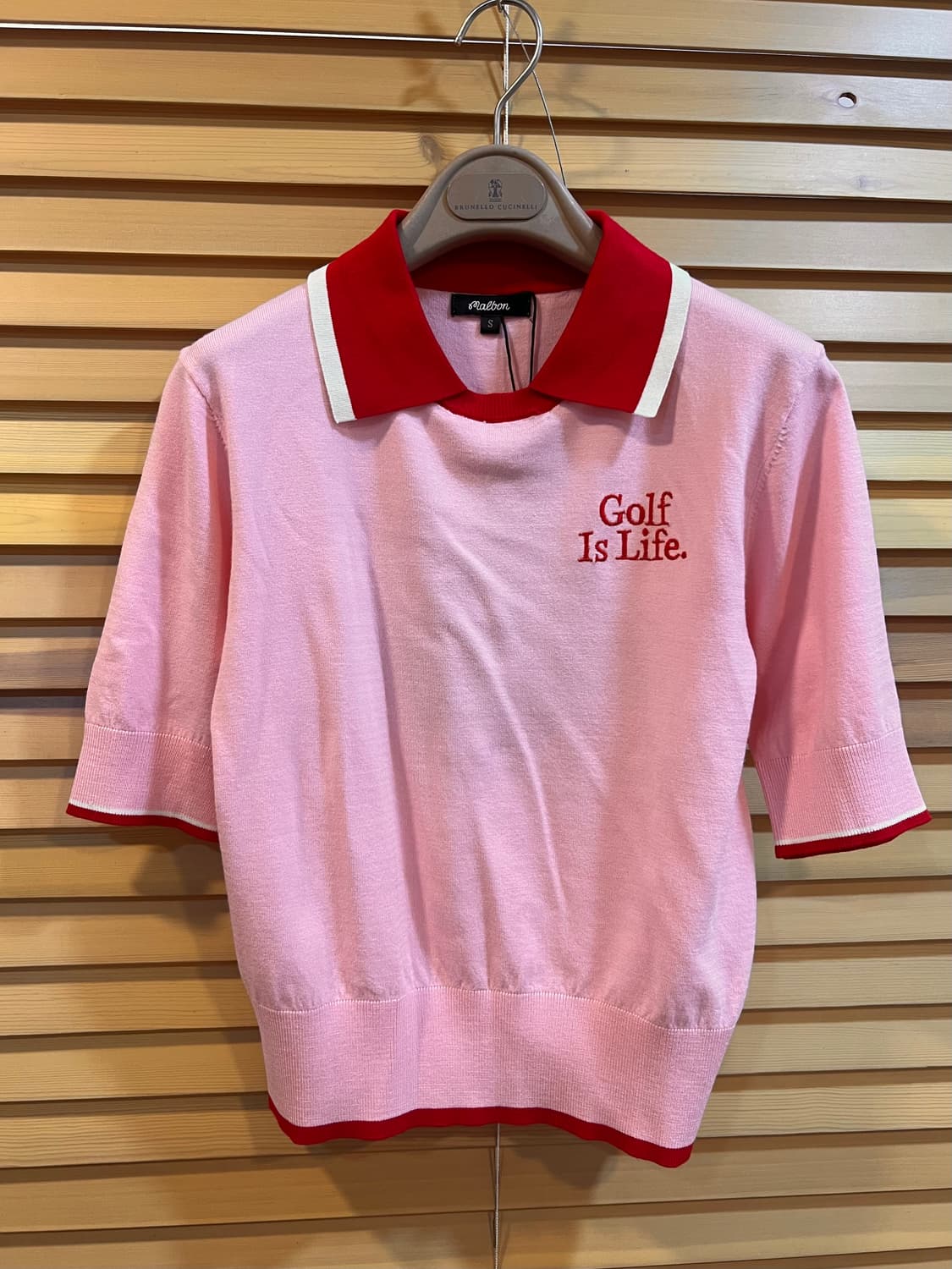 말본 여성 핑크 카라니트티셔츠 골프니트 상품이미지2