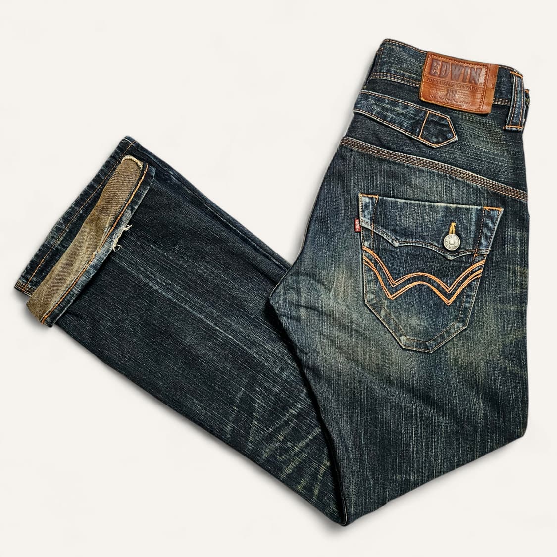 [30][에드윈JAPAN]411XVS 신치백 유즈드워시드 부츠컷 데님 상품이미지3