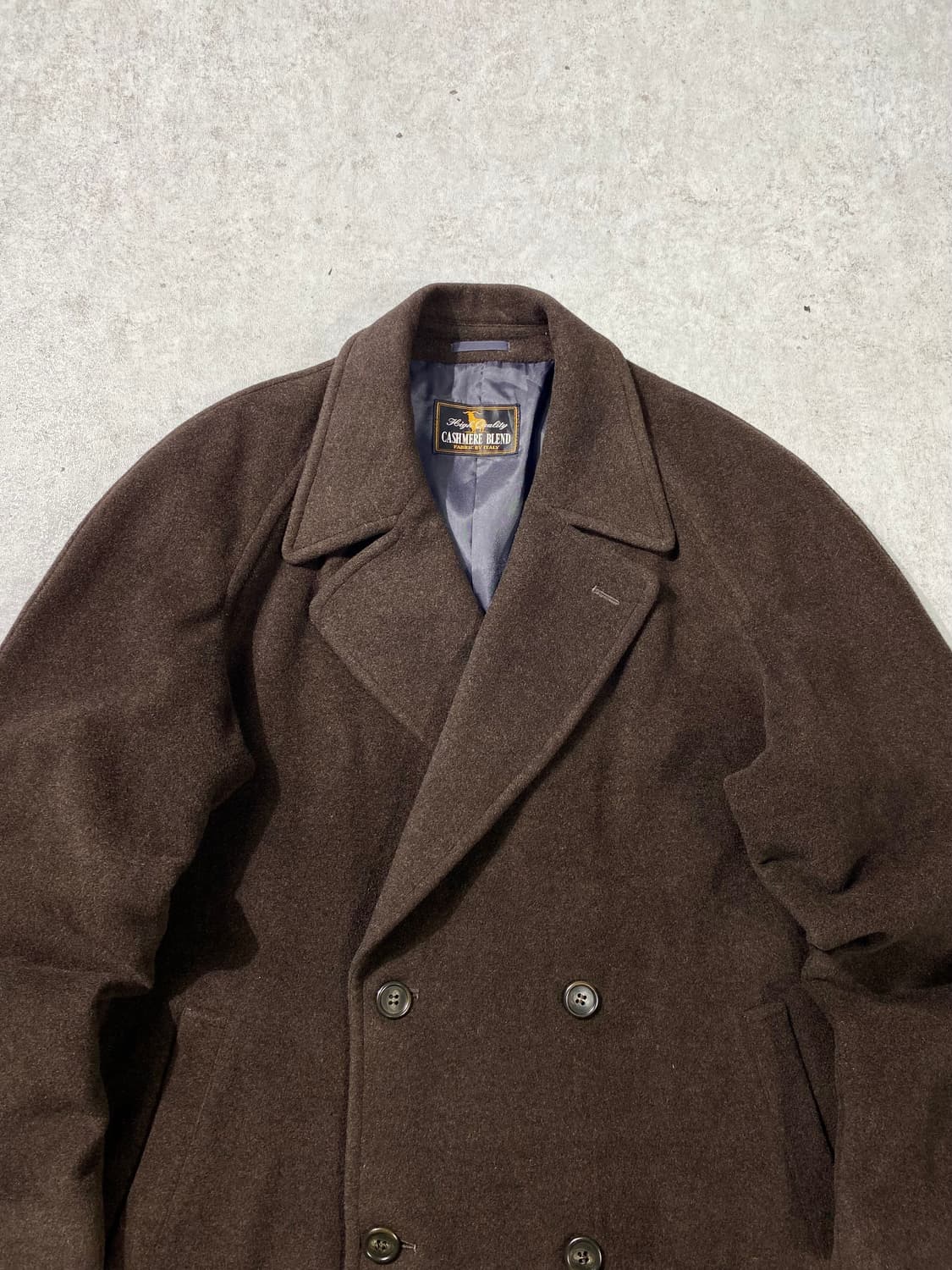 [L] 90s Bato-Loto 브라운 캐시미어 블렌디드 더블 코트 상품이미지2