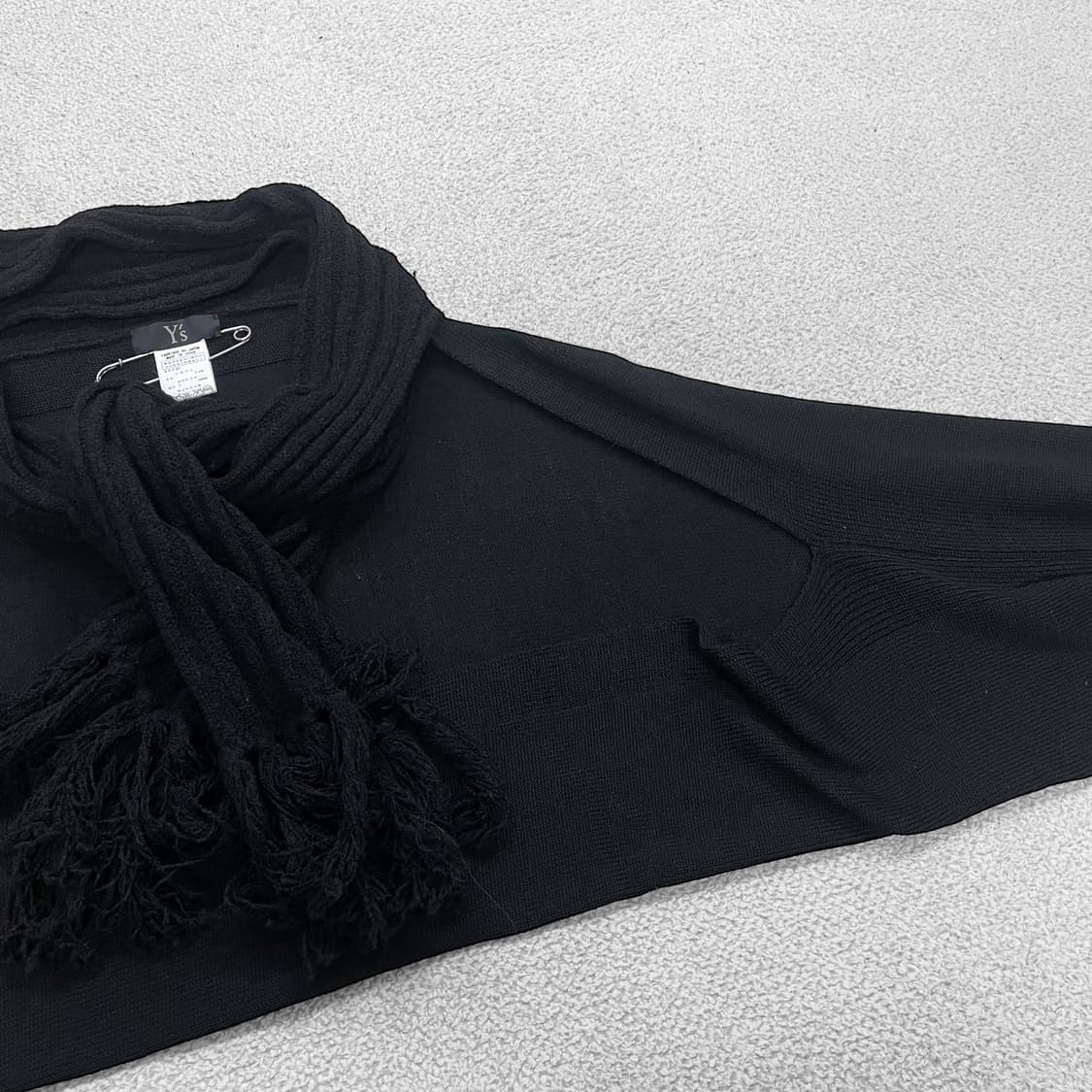 요지야마모토 Y's 울 스톨 니트 가디건 블랙 상품이미지3