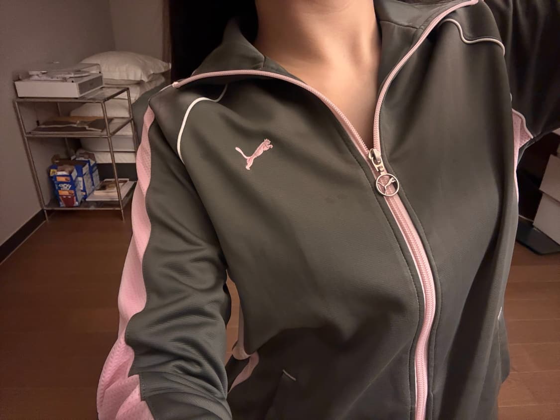 푸마 핑크 배색 라인 포인트 집업 져지 모리걸 갸루 y2k 미사깔 상품이미지1