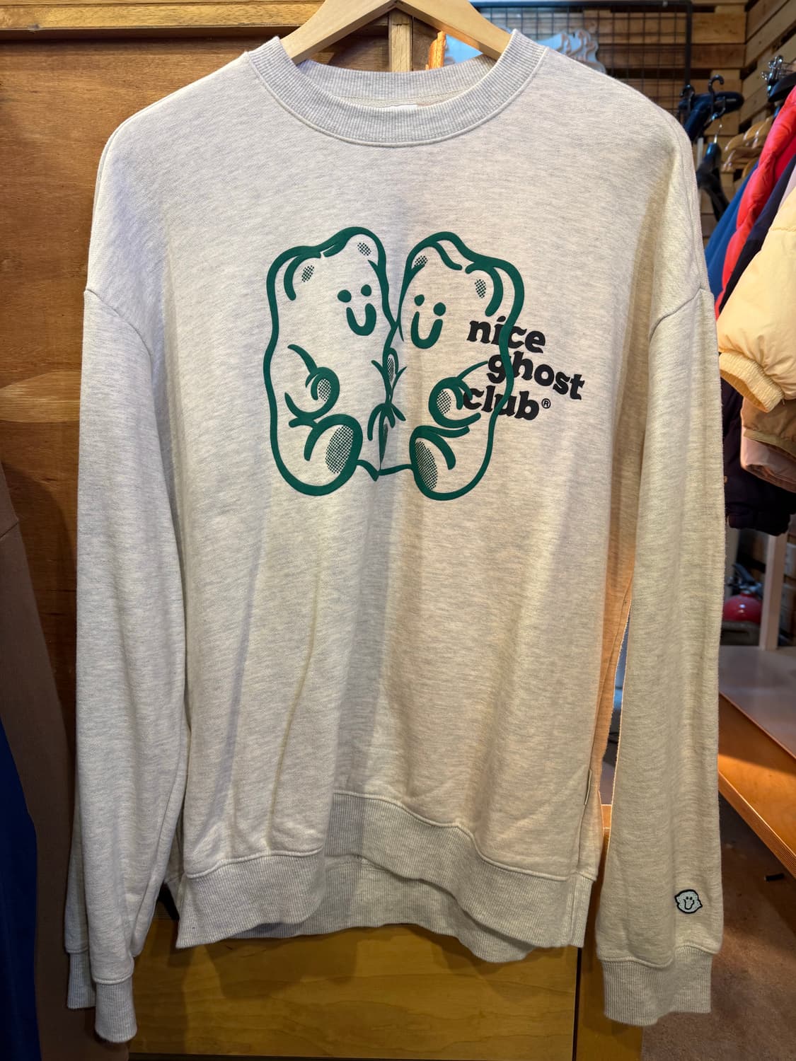 나이스고스트클럽 프린팅 멜란지 맨투맨 상품이미지1