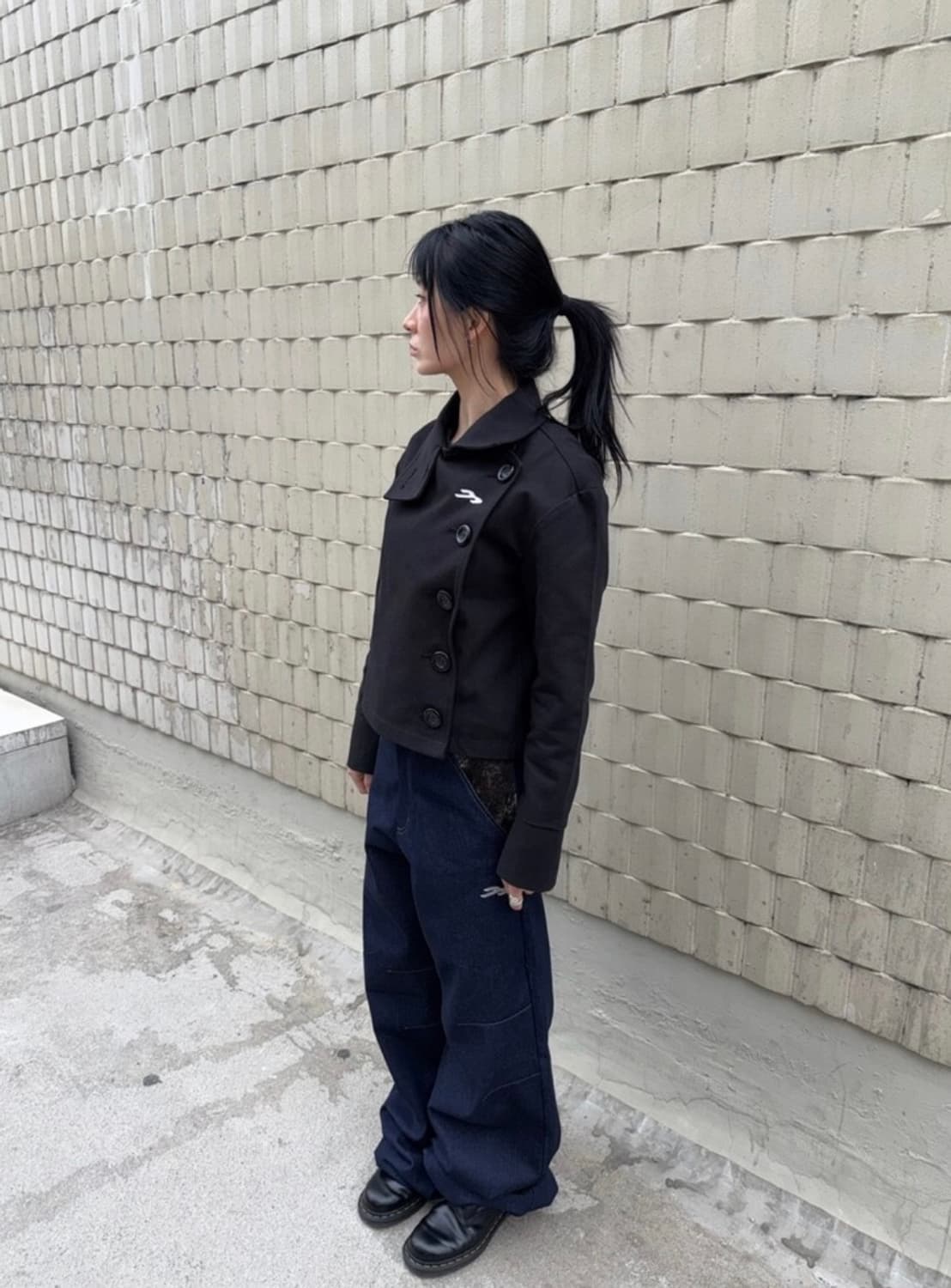 탄산마그네슘 빅버튼 하이넥 자켓 상품이미지3