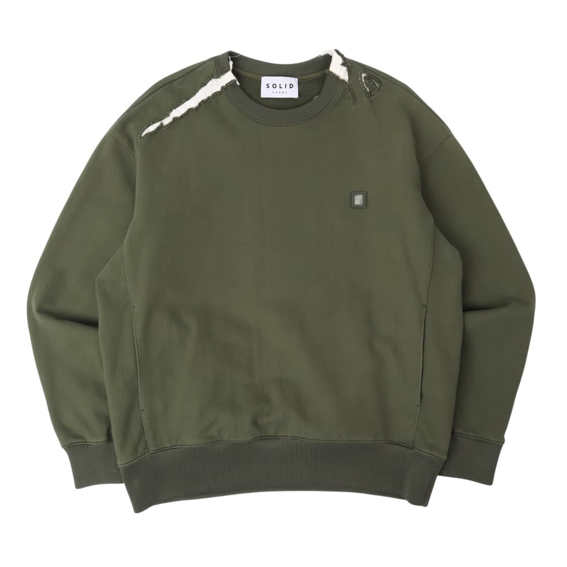 솔리드옴므 신형 카키 백로고 스웻셔츠 상품이미지1