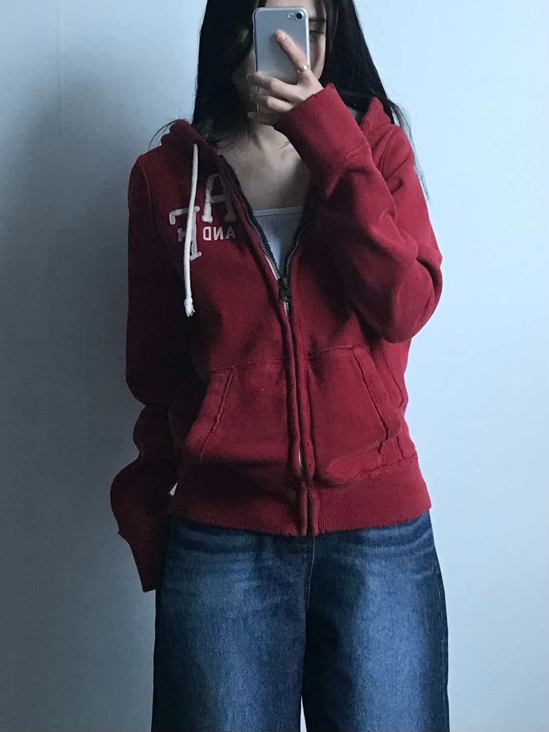 아베크롬비 y2k 와투케 레드 헤비코튼 후드집업 상품이미지1