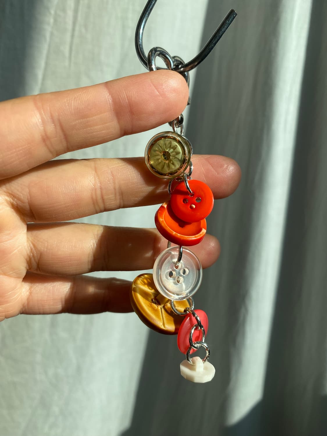 vintage button keyring_orange 상품이미지1