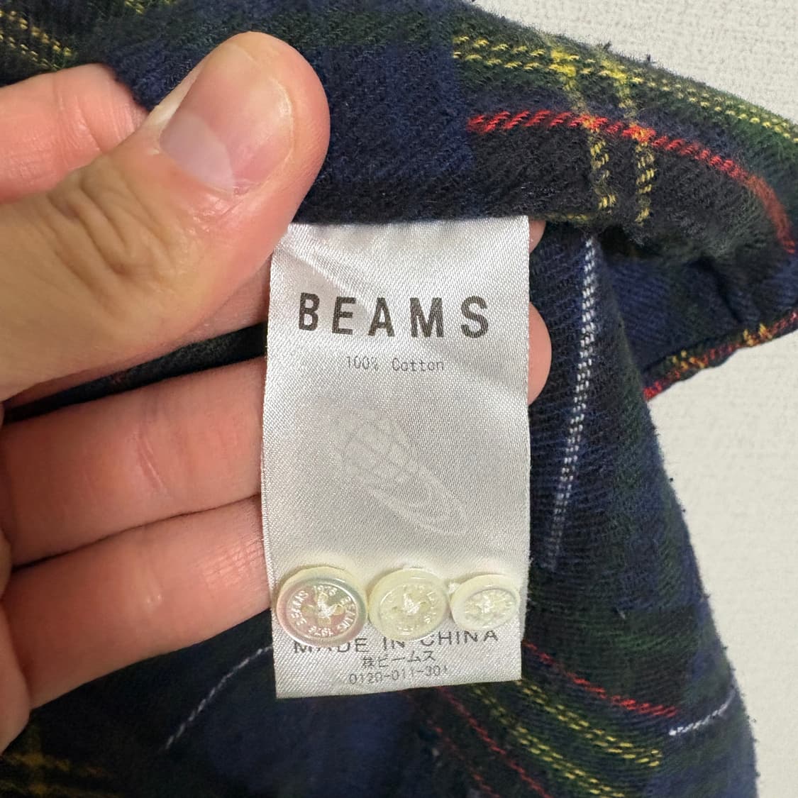 빔즈 오리지널 패브릭 패치워크 플란넬 셔츠 / 네이비, M 상품이미지8