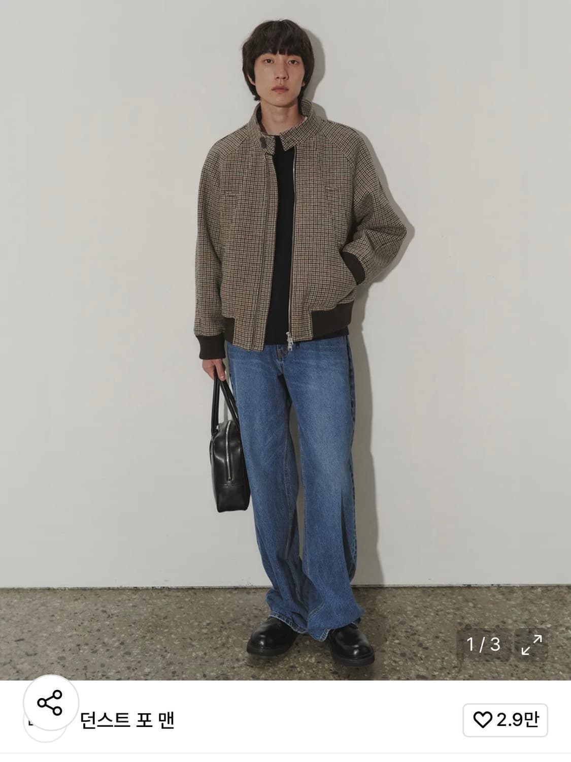 던스트 울 해링턴 자켓 건클럽 체크 상품이미지1