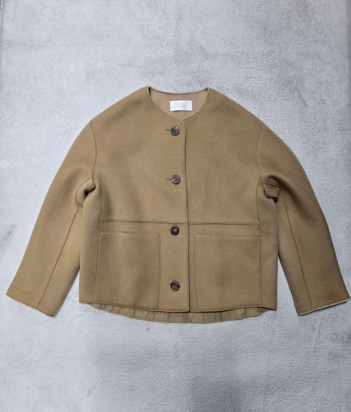 SJSJ 한섬 라마 모 캐시미어 하프 숏 코트 상품이미지1