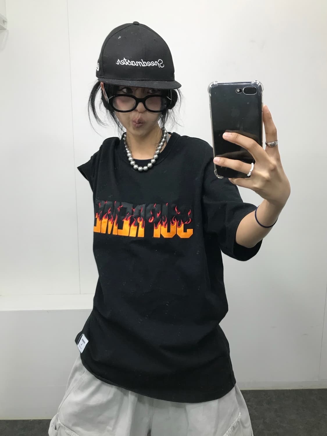 Supreme Flames S/S Top Black - 19FW  상품이미지5