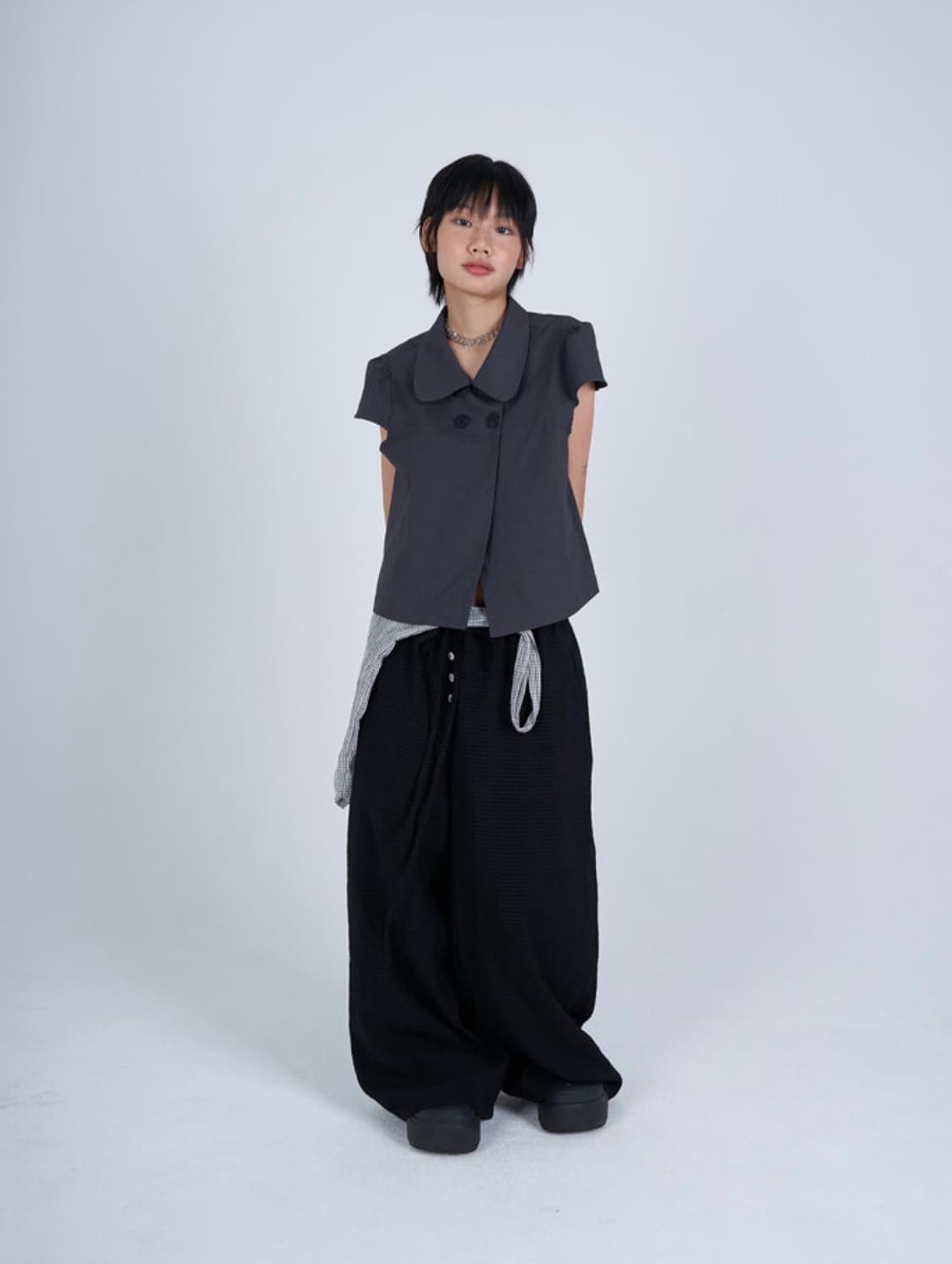 시오서울 banding stripe pants(black) 상품이미지5