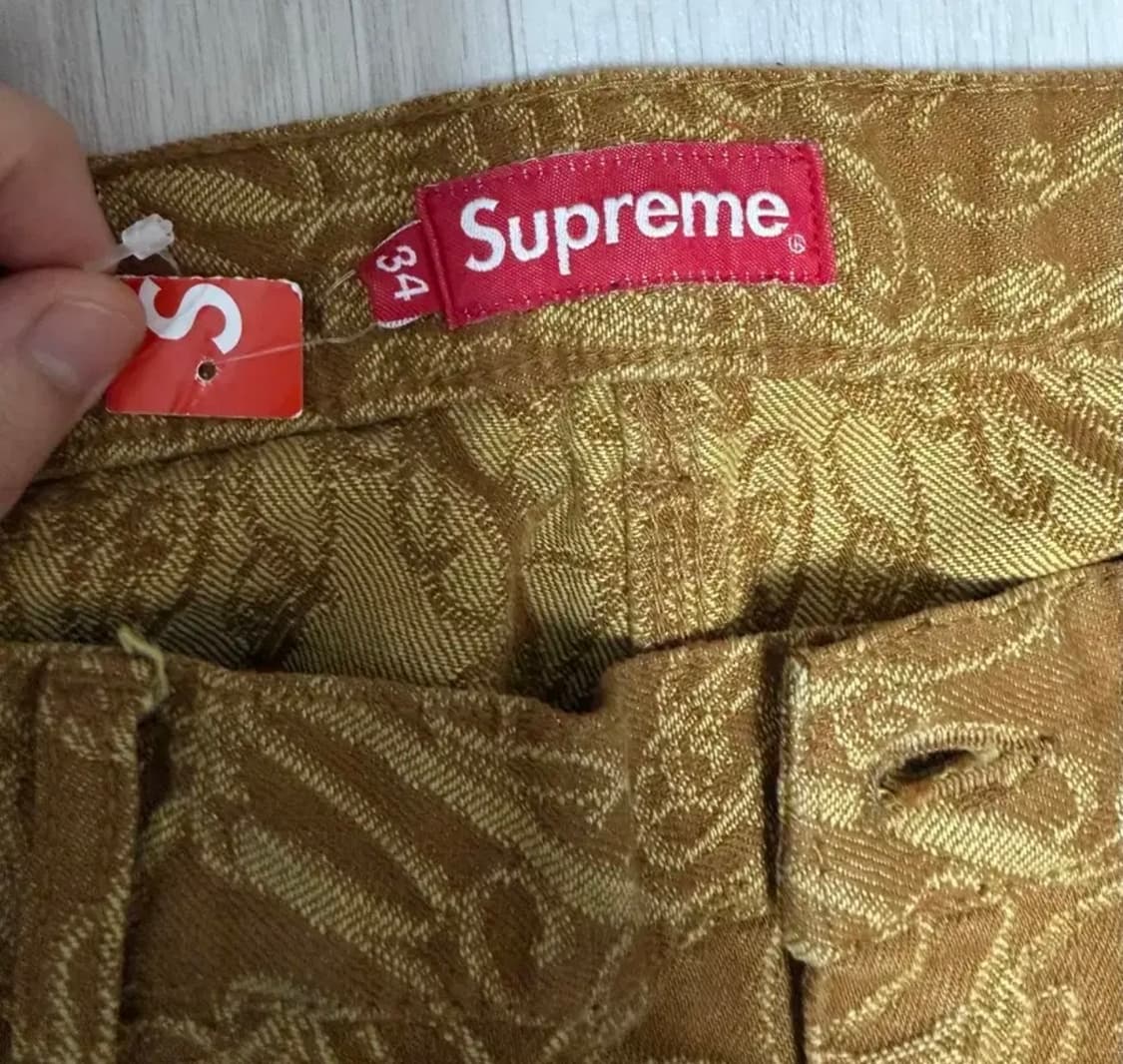 슈프림 스크립트 자카드 더블 니 데님 페인터 팬츠 브라운 - 22FW 상품이미지2