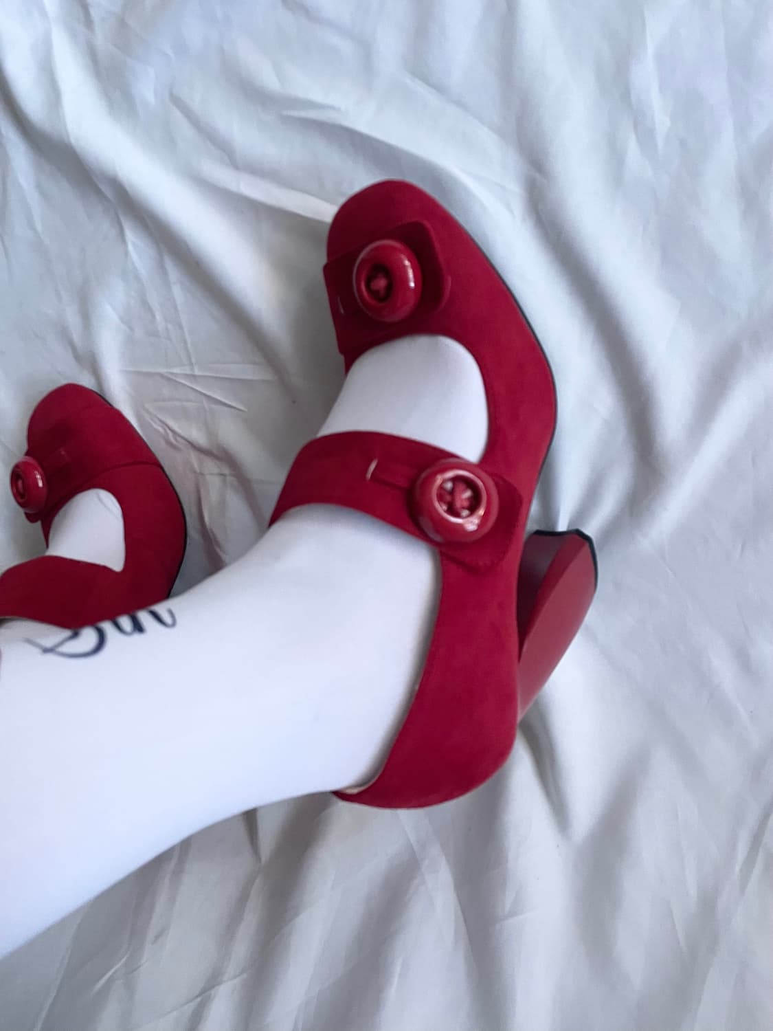 Cherry red button mary janes 상품이미지2
