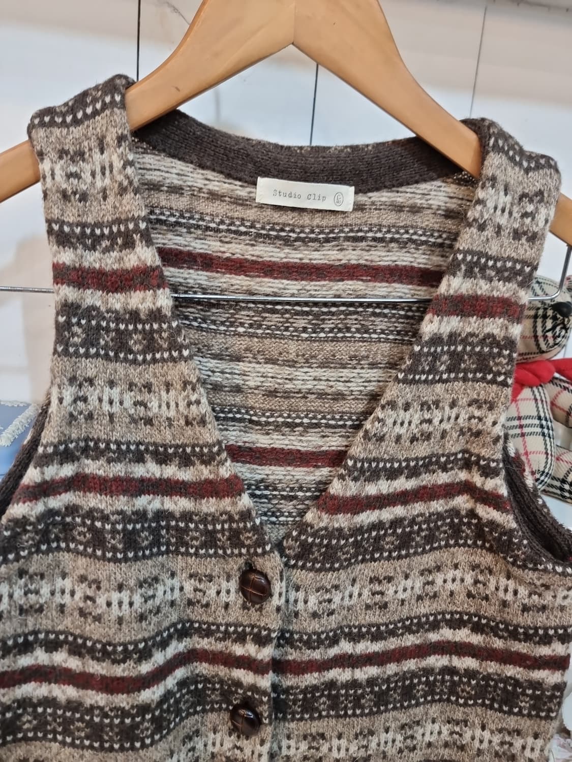 Studio Clip 패턴 니트 조끼 상품이미지3
