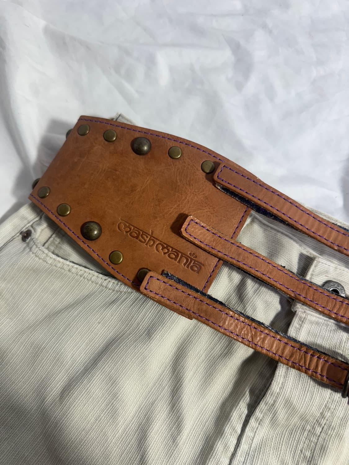 Mash mania 스터드 리버시블 와이드 벨트 데님 y2k 상품이미지7