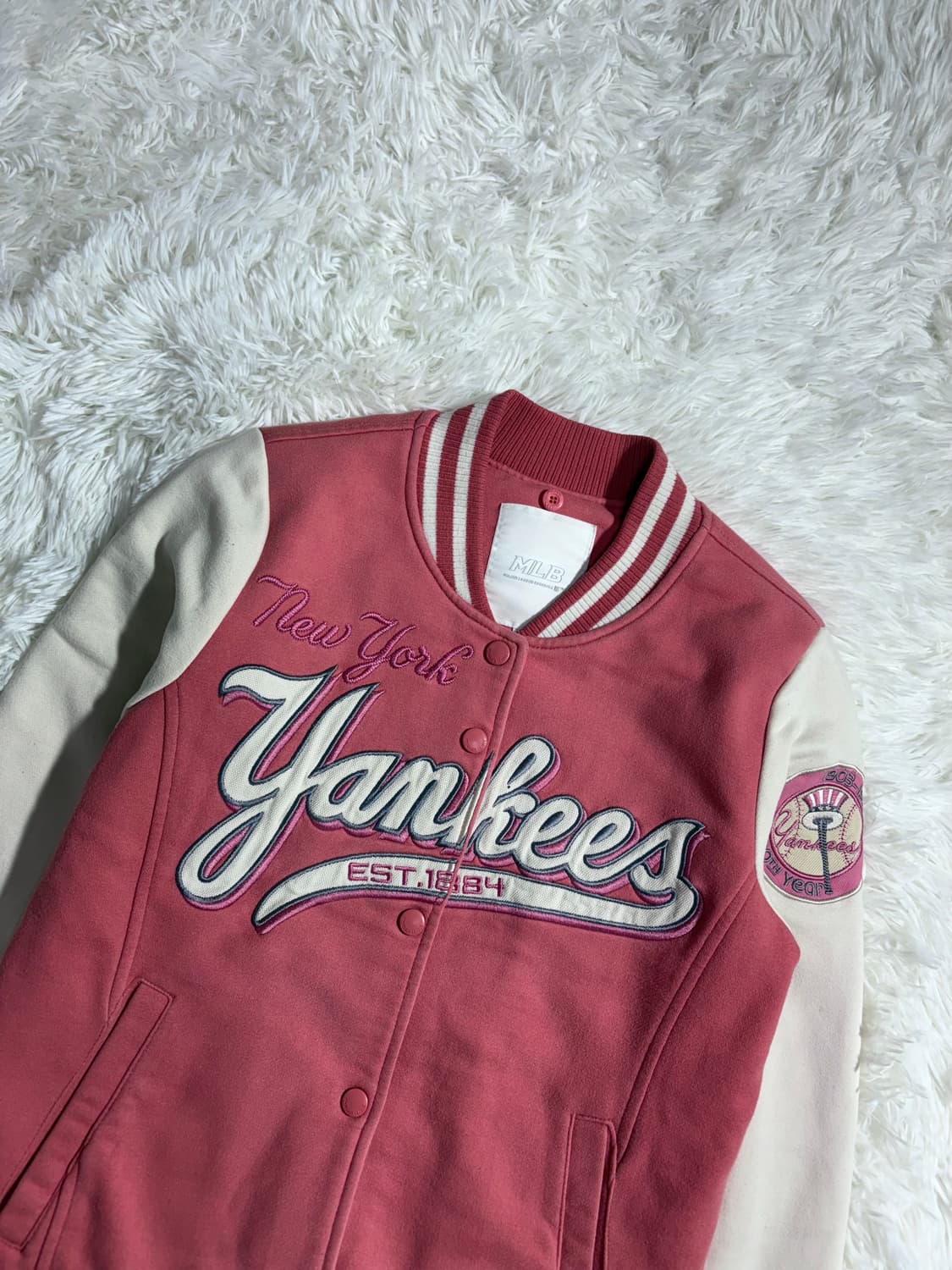 MLB 양키스 베이비핑크 베이스볼 자켓  상품이미지4