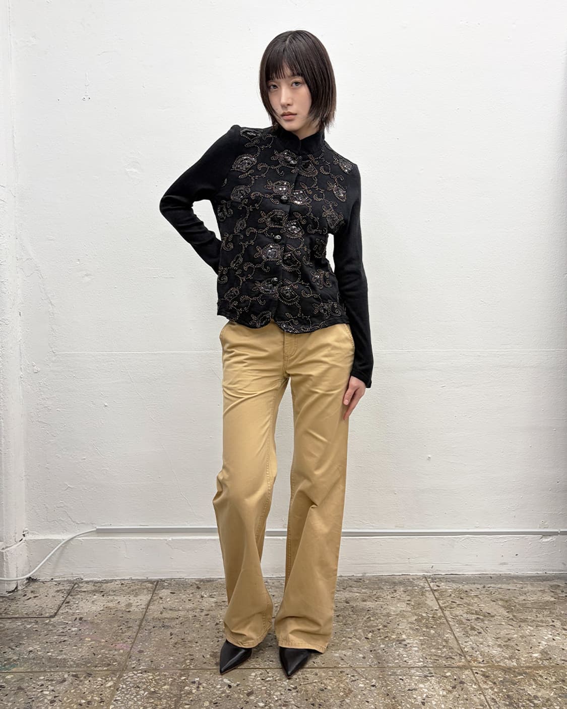 빈티지 세퀸 디테일 니트 자켓 상품이미지5