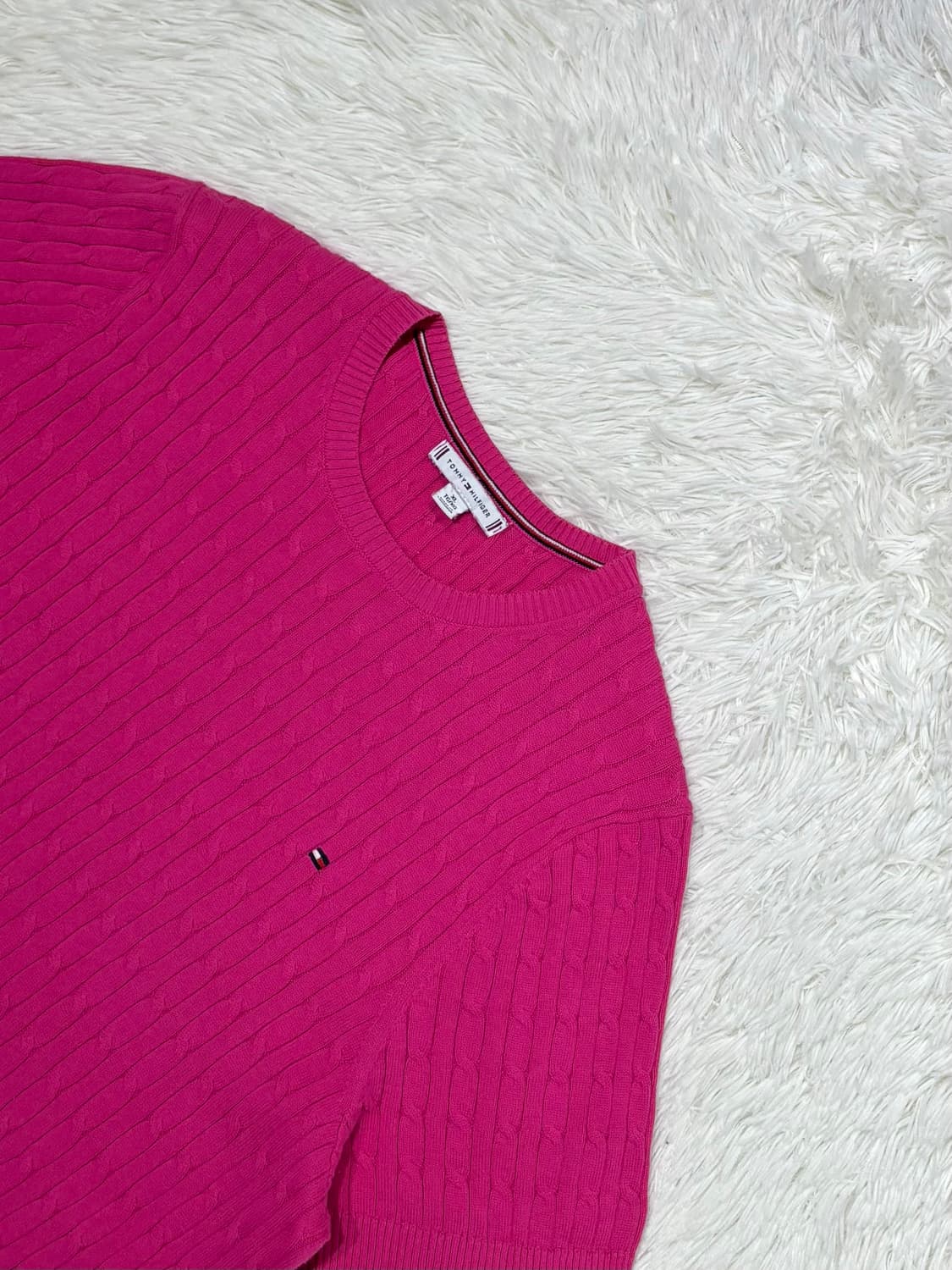 타미힐피거 스몰로고 케이블 니트 반팔 상품이미지4