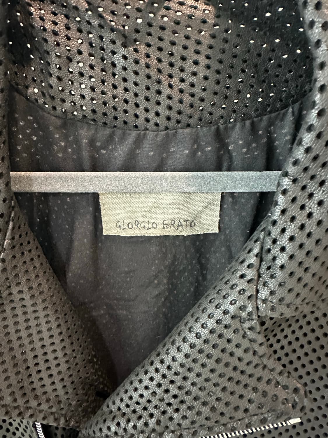 조르지오 브라토 펀칭 레더 라이더스 자켓 상품이미지3