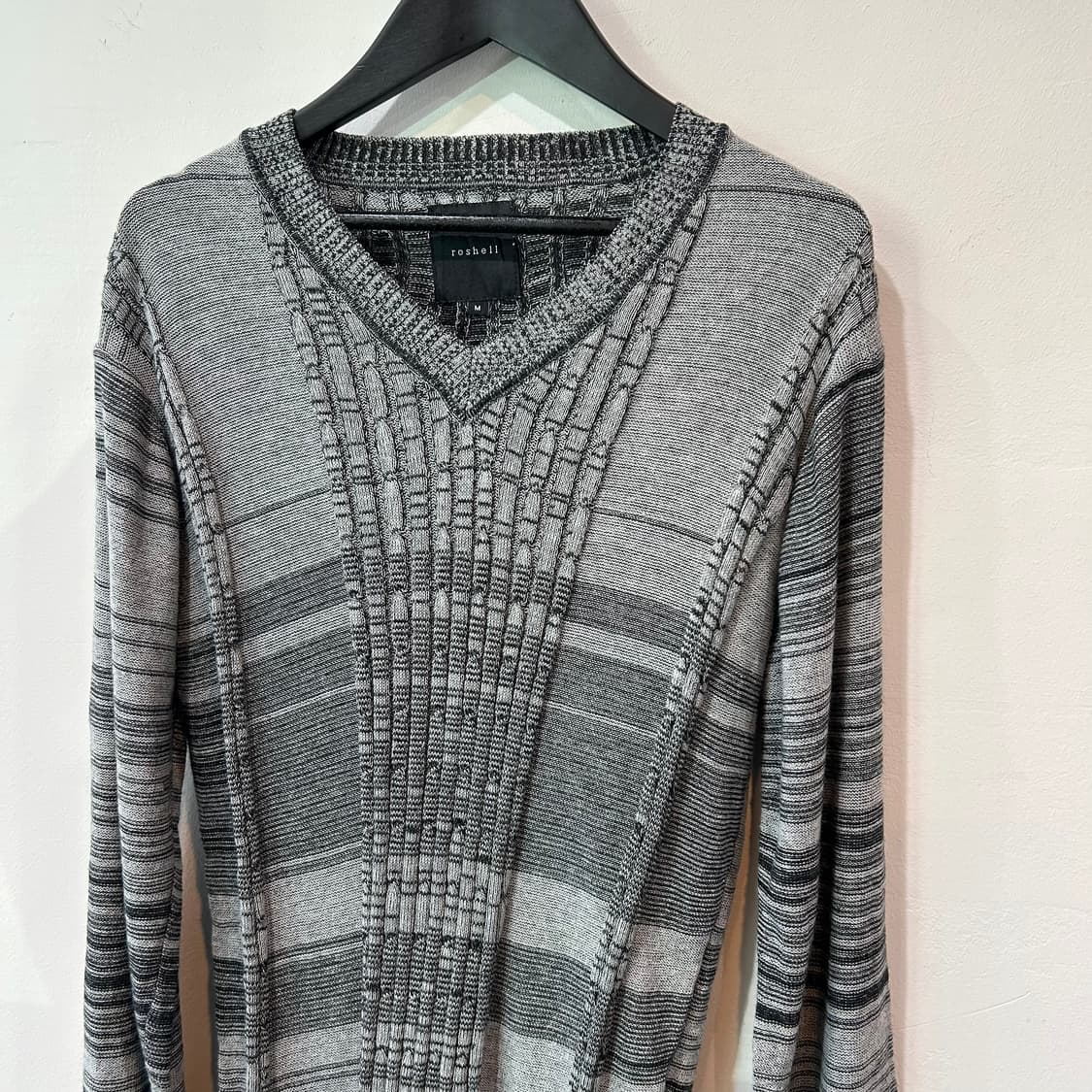 그레이 패턴 니트 상품이미지4