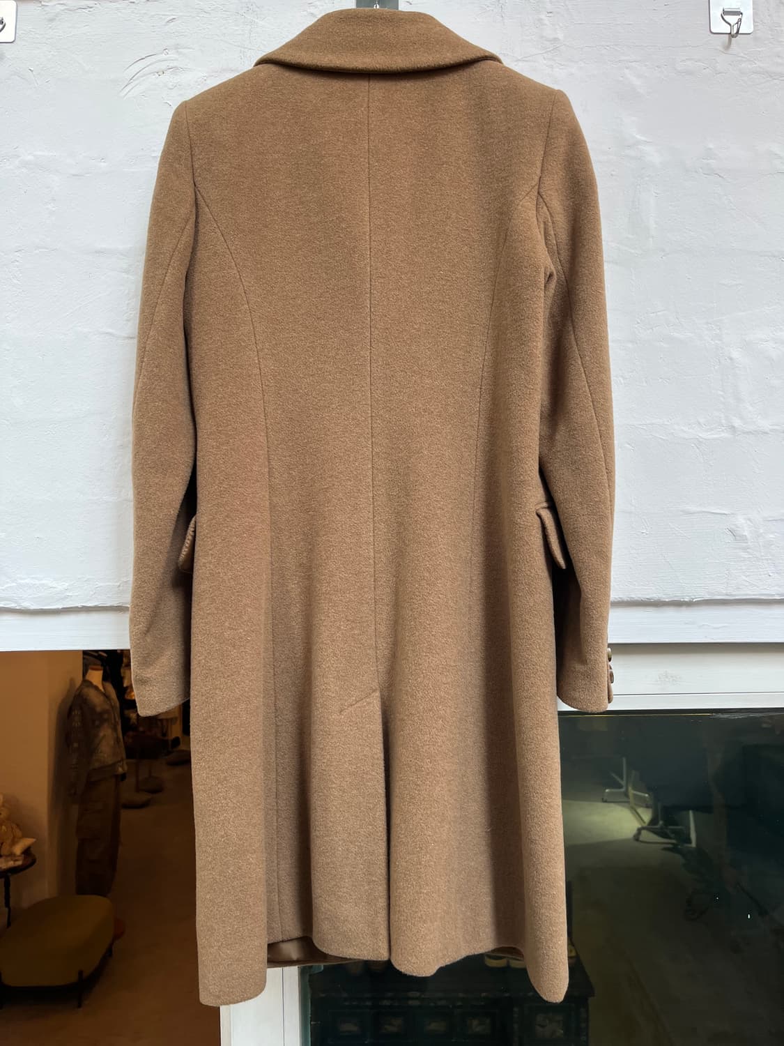 Hallhuber 카멜 더블 브레스티드  울 코트 34 상품이미지9