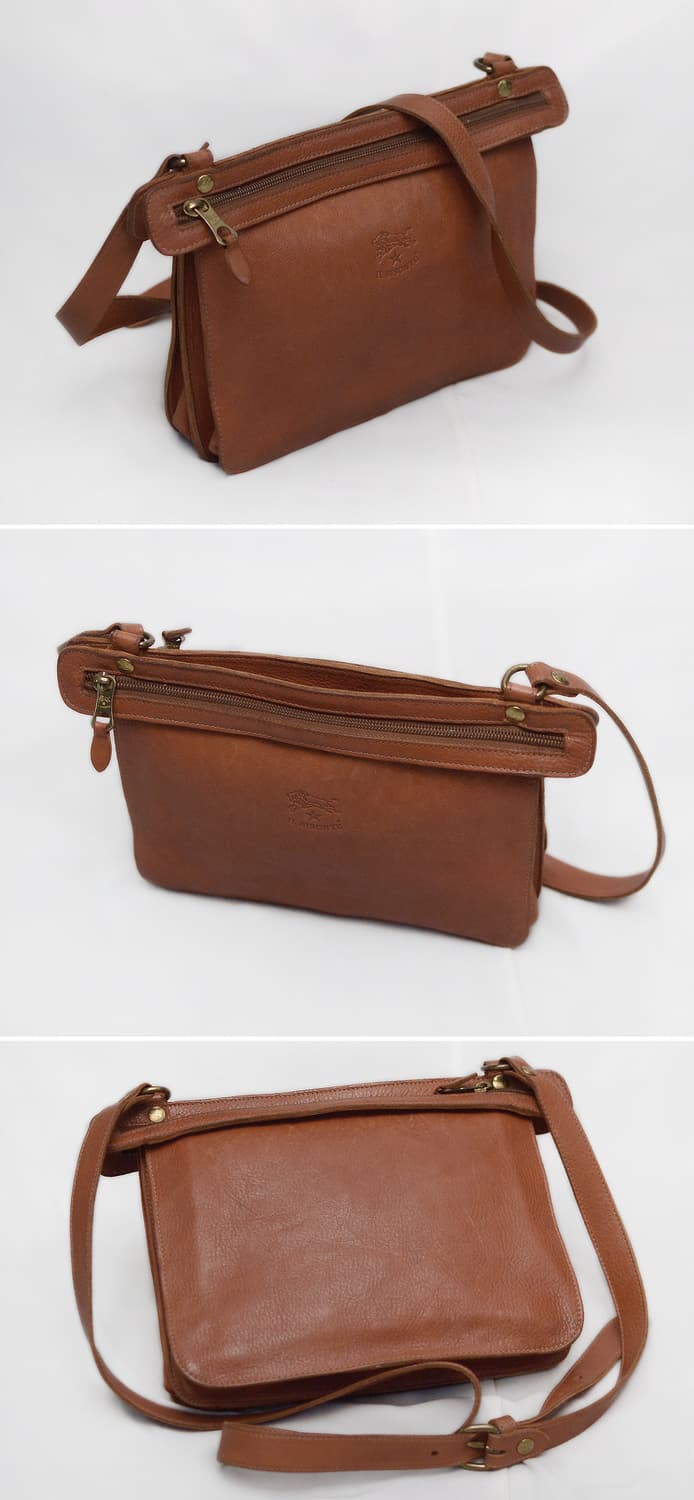 일비종떼 로니 더블 지퍼 트리오 포켓 가죽 숄더.크로스백 상품이미지4