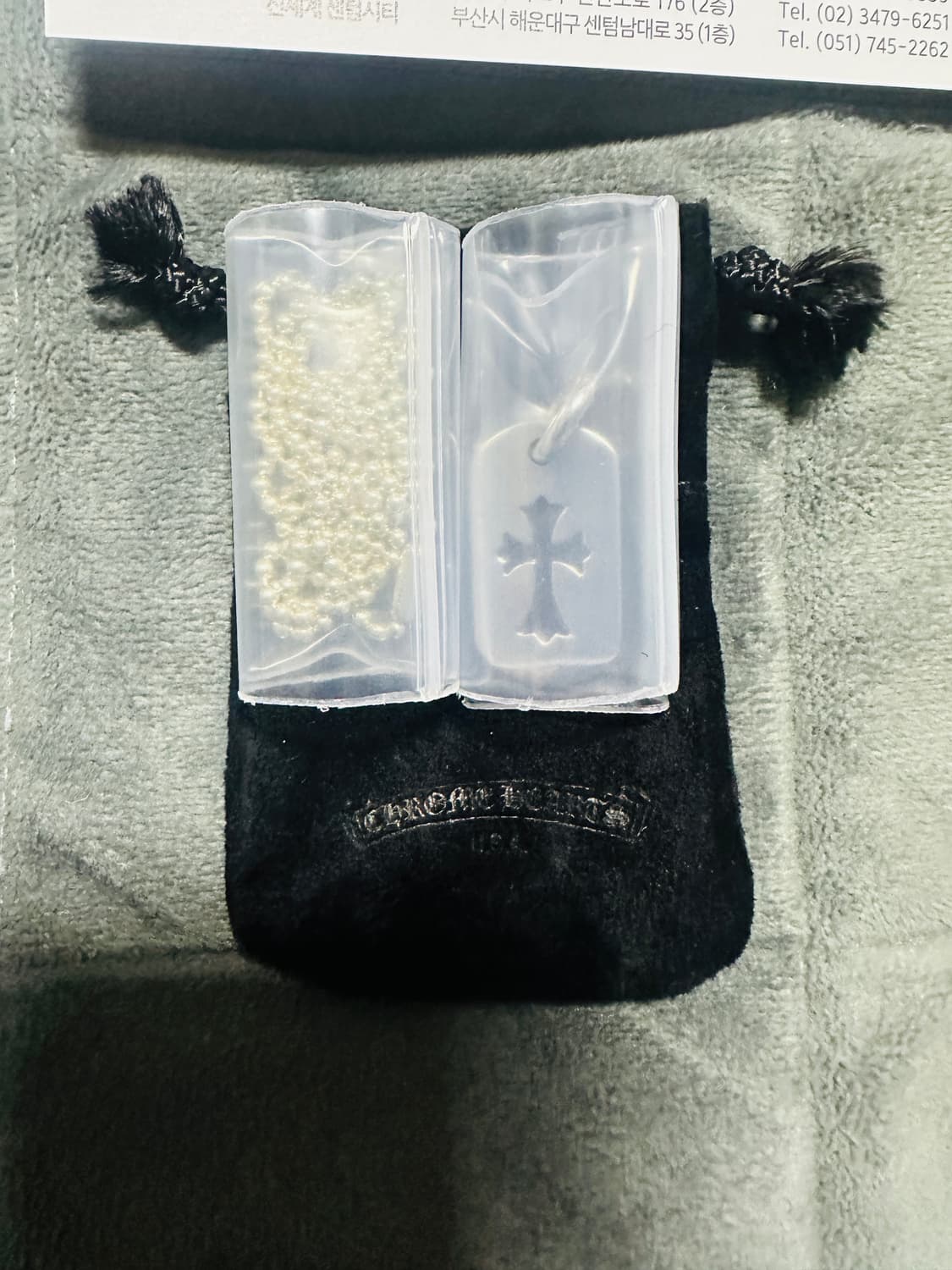 [OS] 크롬하츠 실버 스몰 컷아웃 CH크로스 도그택 & 볼체인 30“ 상품이미지3