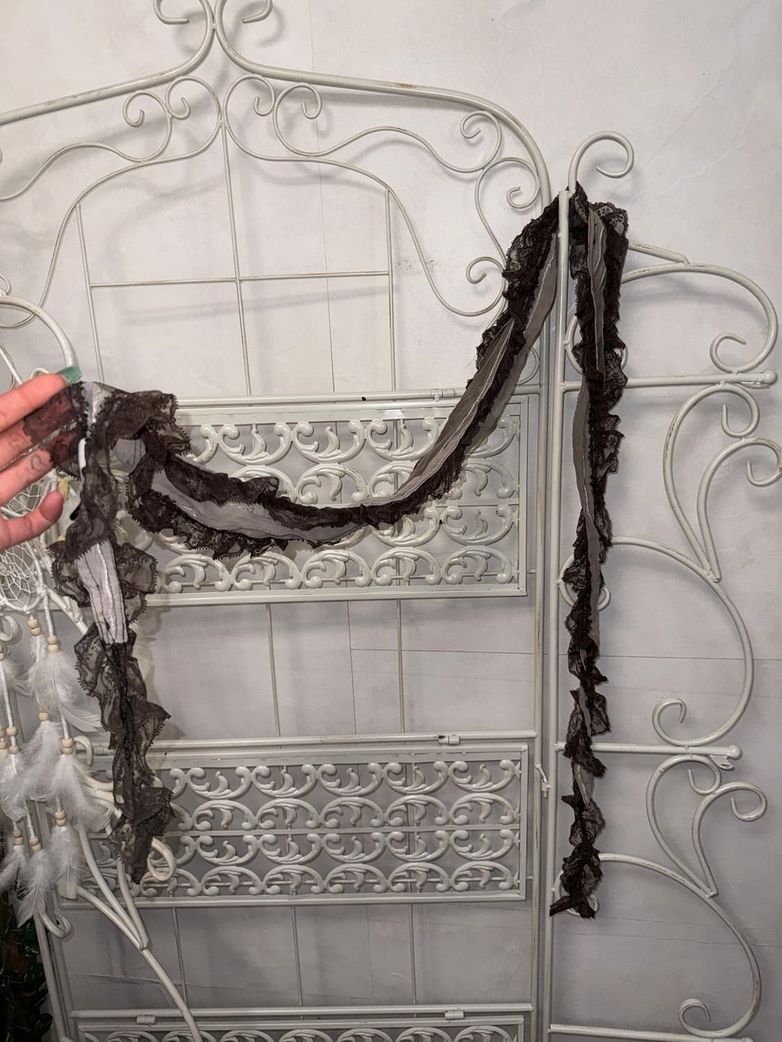 Ash brown floral lace scarf 상품이미지1