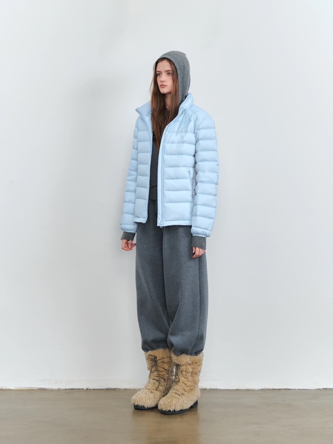 Kiki White 스카이블루 패딩 상품이미지4