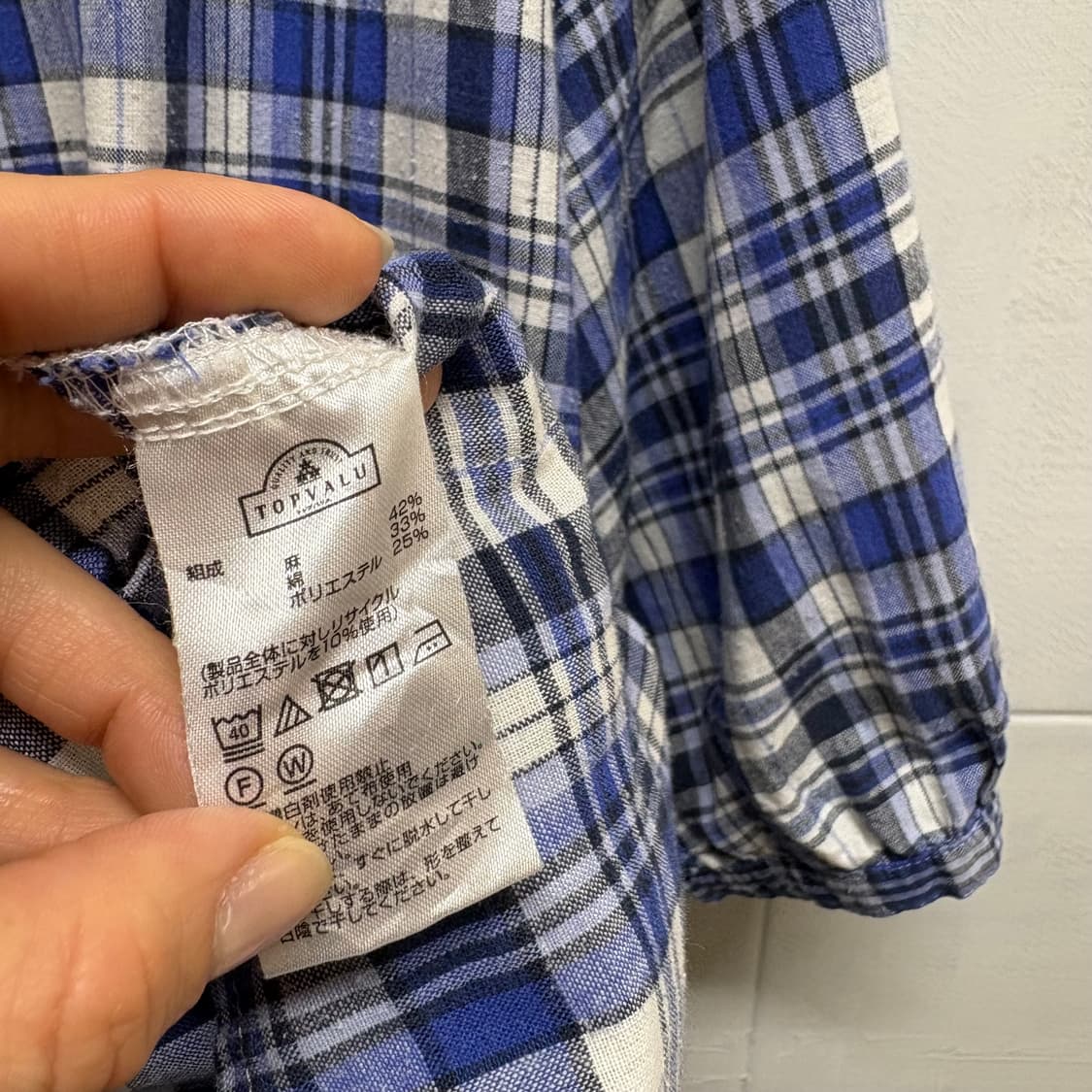 TOPVALU 린넨 코튼 모리걸 체크 블라우스 JPN 상품이미지2