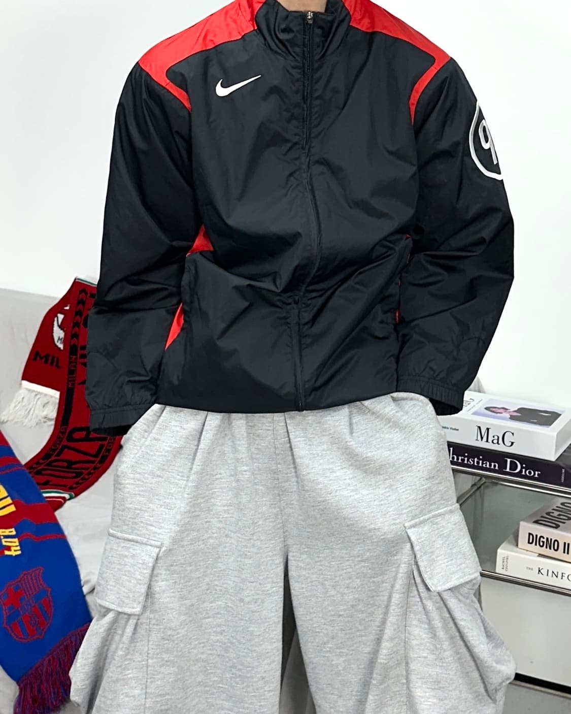 나이키 00s 블랙 레드 토탈 90 바람막이 M 상품이미지1