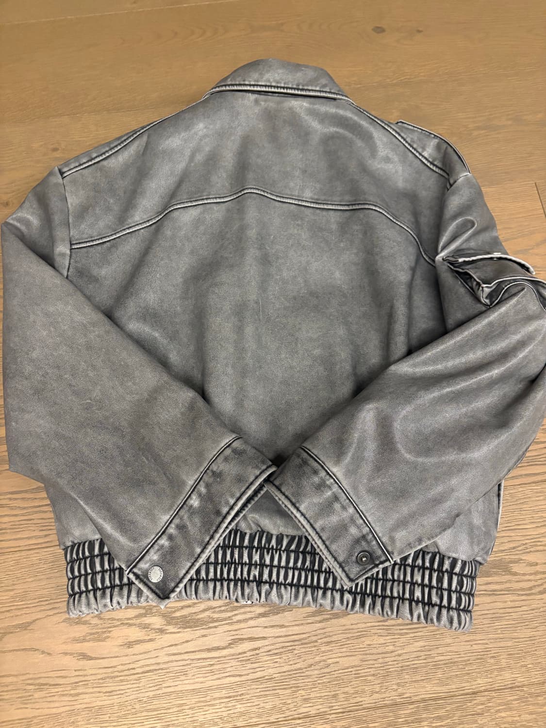 [1착]보헤미안서울 봄버 레더 점퍼 워시드그레이 2 leather 상품이미지4