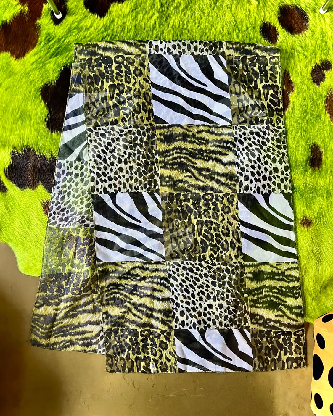 Jpn Vintage Animal Mixed Long Scarf 상품이미지4