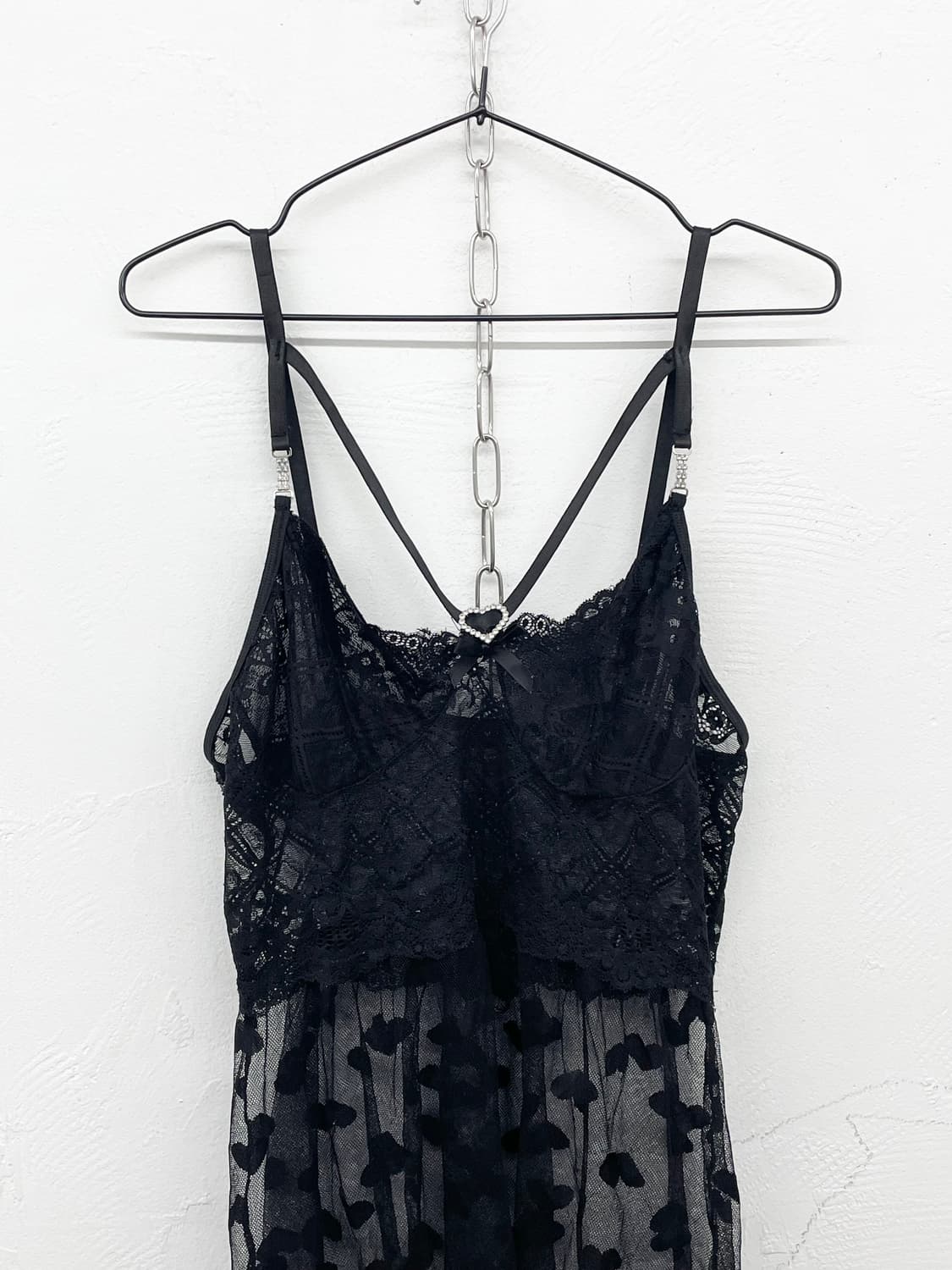 갸루 하트 큐빅 레이스 슬립 상품이미지5