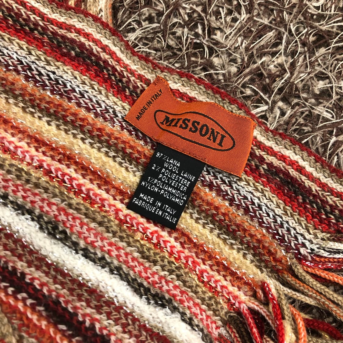 미쏘니 멀티컬러 울 패턴 머플러 목도리 상품이미지2