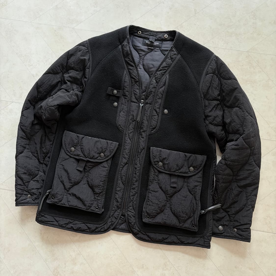 (M)이스트로그 퀼팅 셰르파 자켓 블랙 상품이미지3