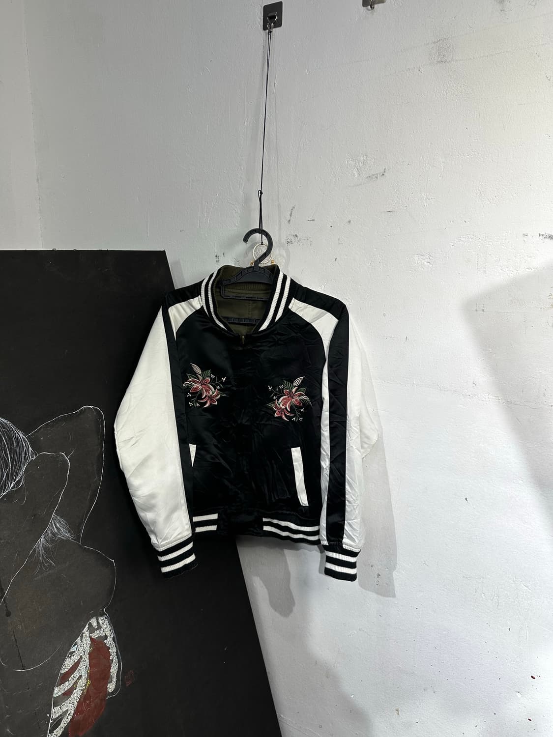 Jpn 일본빈티지 오리엔탈 카키 마원 양면 스카잔 자켓 상품이미지8