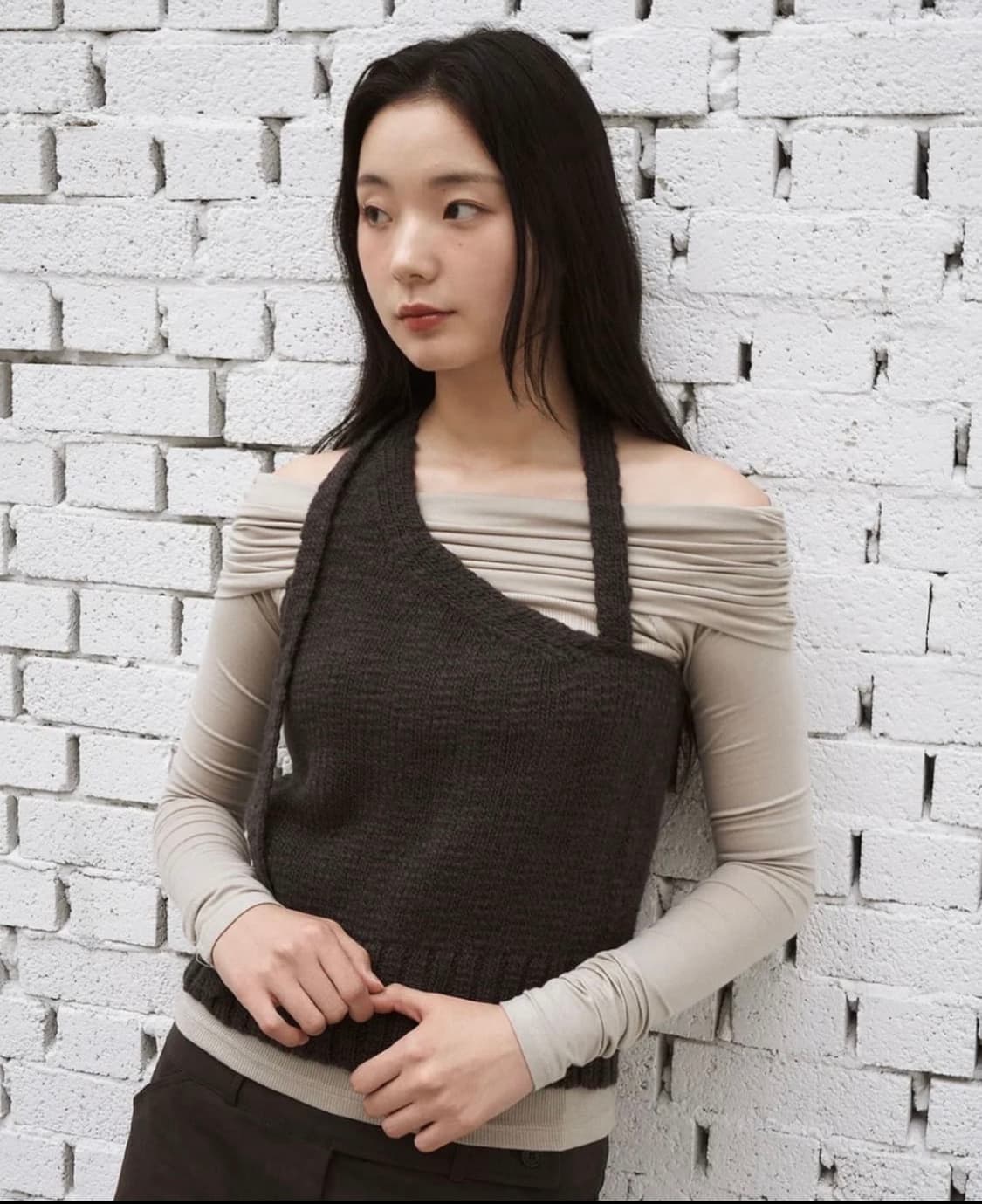 아우로 울 버튼 탑 (니트 베스트) 상품이미지1