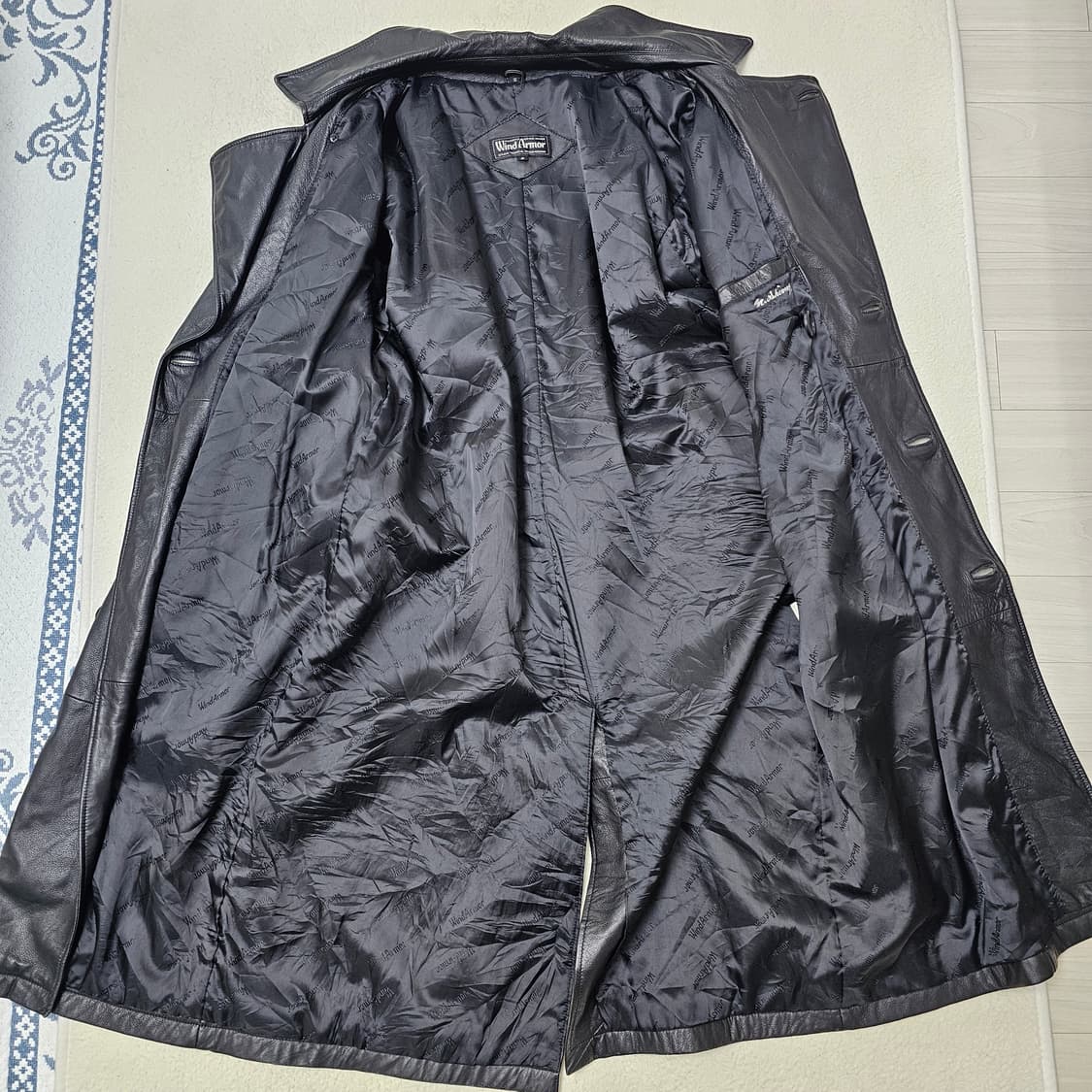 [L] Wind Armor 블랙 양가죽 트렌치 코트 상품이미지6