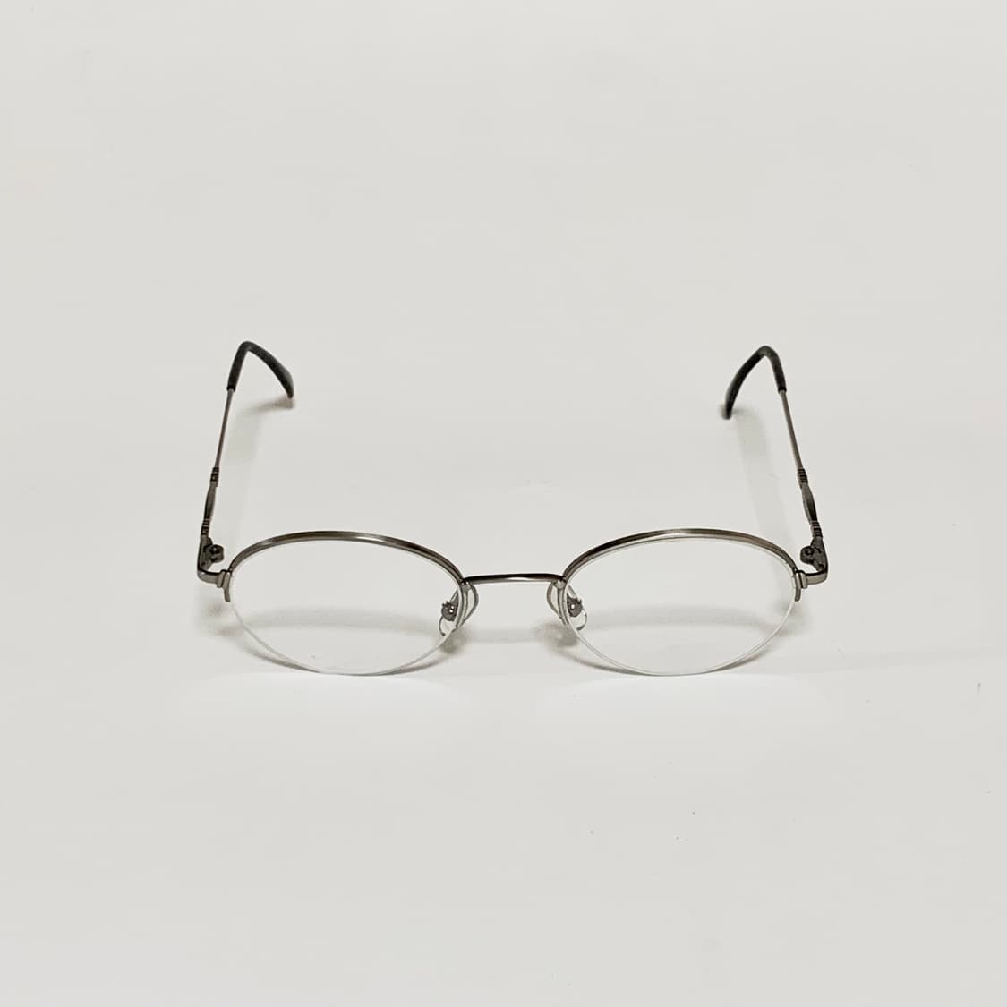 916 건메탈 하금테 안경 라운드 메탈 브로우라인 90년대 데드스탁 상품이미지2