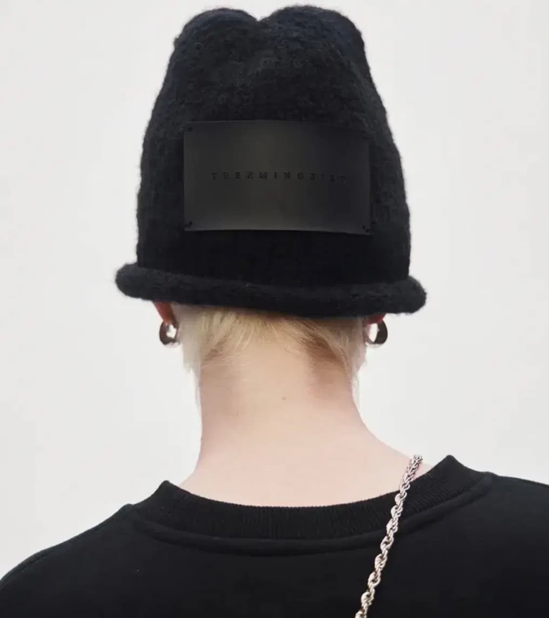 (사용감없음) 트리밍버드 비니 블랙 상품이미지1