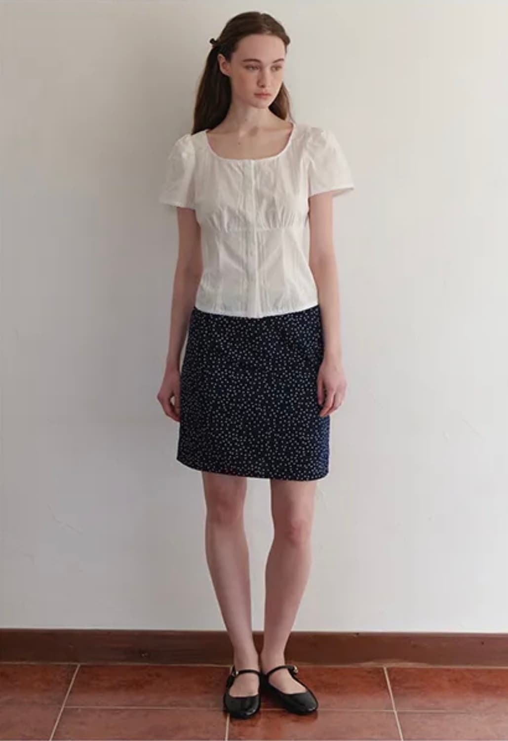 among 스퀘어넥 레이스 블라우스 아이보리 상품이미지3