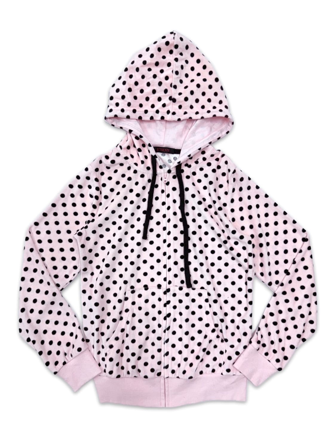 빈티지 ETIENNE 핑크 도트 후드집업 상품이미지4