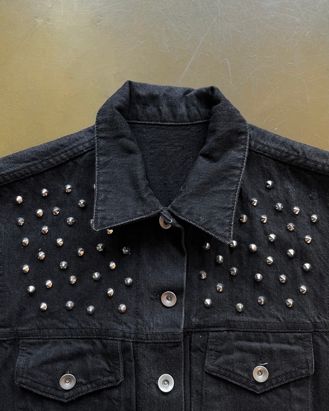 Jpn Vintage Metal Stud Trim Denim Vest 상품이미지4