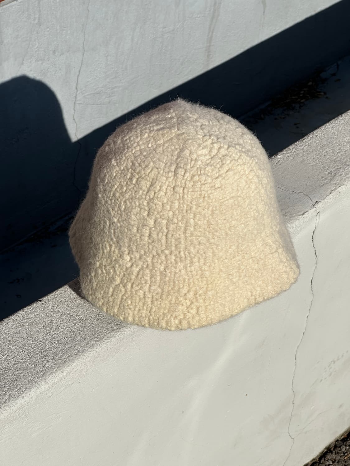 [M-L] 빈티지 아이보리 뽀글이 벙거지 버킷햇 모자 상품이미지1